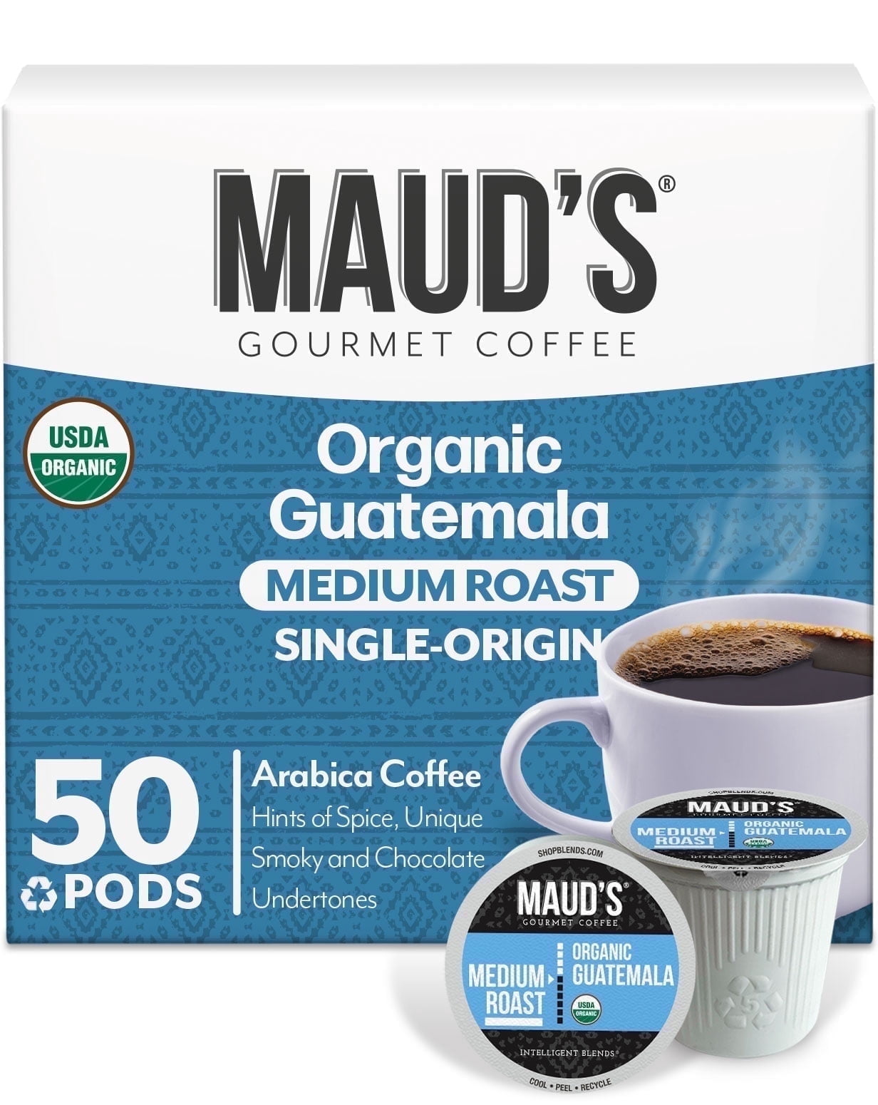 Picture of Maud's Organic Guatemalan Coffee Pods, 50 ct, Single Origin Guatemalan ...
