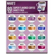 Maud's Super Flavored Coffee Pods Variety Pack, 16 Flavors, Compatible w/ K-Cup Brewers, 80ct