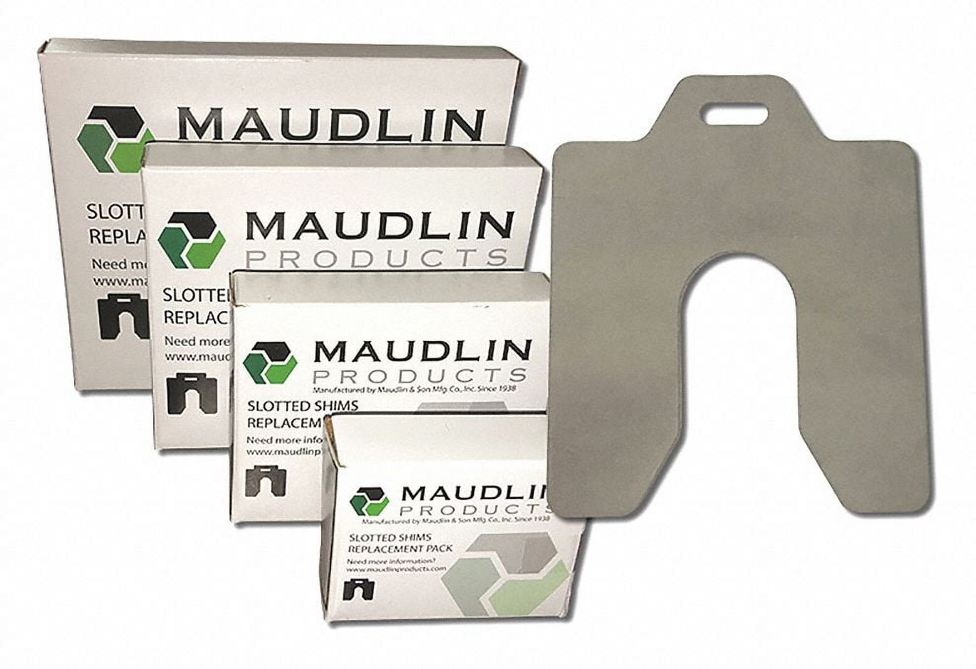 Maudlin Products Slotted Shim,Tabbed,0.01" Thk,3" L,PK20 MSB01020