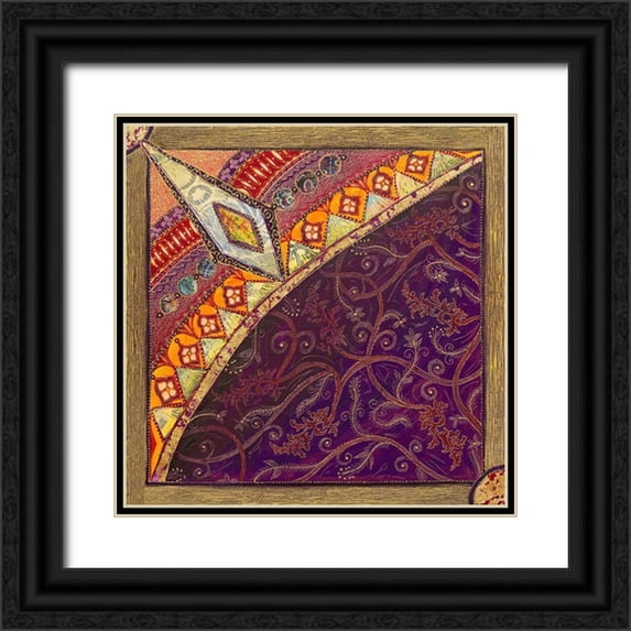 Maugeri, Valerie 15x15 Black Ornate Wood Framed with Double Matting Museum Art Print Titled - Composition libre IV