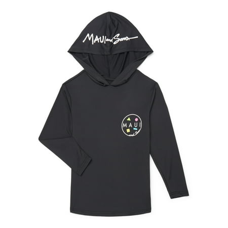 MAUI AND SONS Boys Logo Hooded Sun Shirt with UPF 50+, Sizes XS-XL