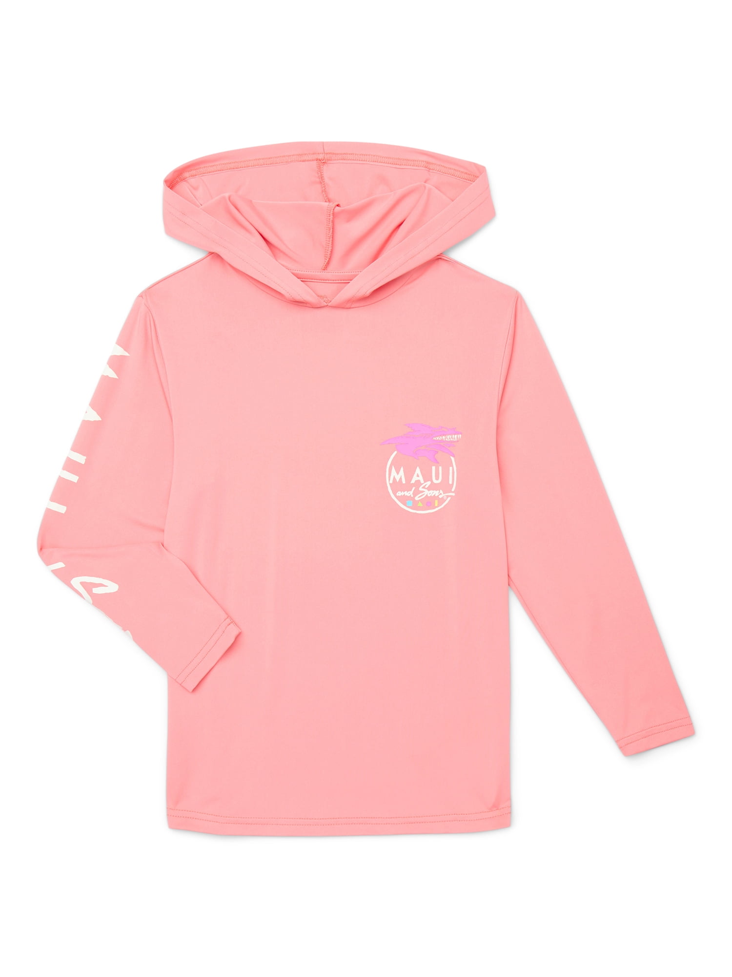 Maui and Sons Boys Twisted Logo Hooded Sun Shirt, Sizes XS-XL