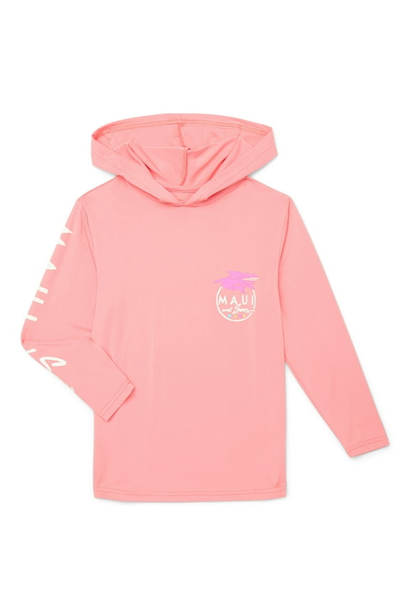 Boys Twisted Logo Hooded Sun Shirt, Sizes XS-XL