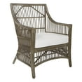 thumbnail image 1 of Maui Chair with Cream Cushion and Gray Washed Rattan Frame, 1 of 7