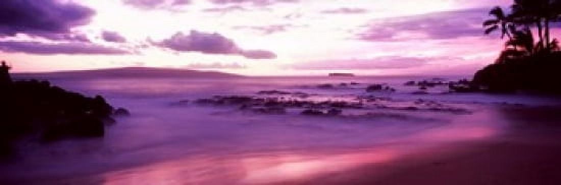 Maui Coast at sunset Makena Maui Hawaii USA Canvas Art - Panoramic Images (18 x 6)