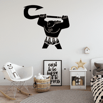Maui Demi God Fish Hook Silhouette Moana Disney Movie Character Vinyl Wall Art Sticker Wall Decal Home Kids Room Study Room Boys Girls Room Wall Décoration Design Wall Décor Decal Size (8x10 inch)