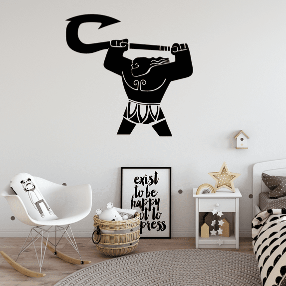 Maui Demi God Fish Hook Silhouette Moana Disney Movie Character Vinyl Wall Art Sticker Wall Decal Home Kids Room Study Room Boys Girls Room Wall Décoration Design Wall Décor Decal Size (22x30 inch)