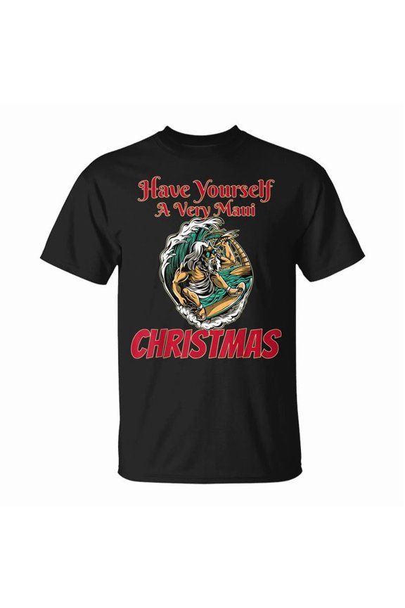 Maui Fun Santa Surfing Holiday T-Shirt
