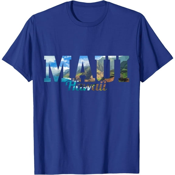 Maui Hawaii Hawaiian Islands Surf Surfer Gift Unisex T-Shirt for Men Women,Royal Blue Color,Size XL