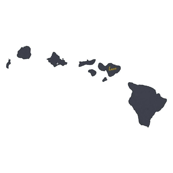 Maui, Hawaii, Home State, Gray on White (16x24 Giclee Gallery Art Print, Vivid Textured Wall Decor)