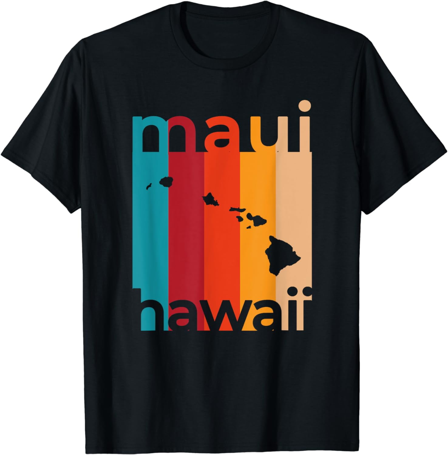 Maui Hawaii Retro Cutout HI Souvenir T-Shirt - Walmart.com