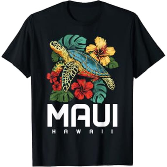 Maui Hawaii Sea Turtle Scuba Diving Flower Hawaiian Souvenir ...