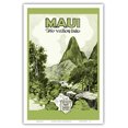 thumbnail image 1 of Maui Hawaii - The Valley Isle - Iao Valley Needle - Vintage Travel Poster c.1929 - Master Art Print (Unframed) 12in x 18in, 1 of 4