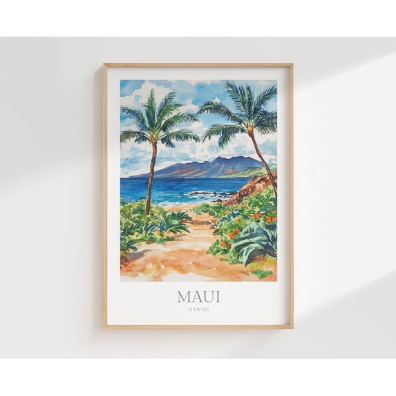Maui Hawaii Wall Art Home Decor Poster Travel Poster, Unframed Size 24x36