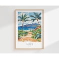 thumbnail image 1 of Maui Hawaii Wall Art Home Decor Poster Travel Poster, Unframed Size 8x12, 1 of 4