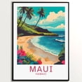 thumbnail image 1 of Maui Hawaii Wall Art Maui Poster Print Hawaiian Travel Poster Maui Beach Artwork Hawaii Beach Poster, 1 of 4