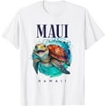 thumbnail image 1 of Maui Hawaii Watercolor Happy Sea Turtle T-Shirt White 4X-Large, 1 of 4