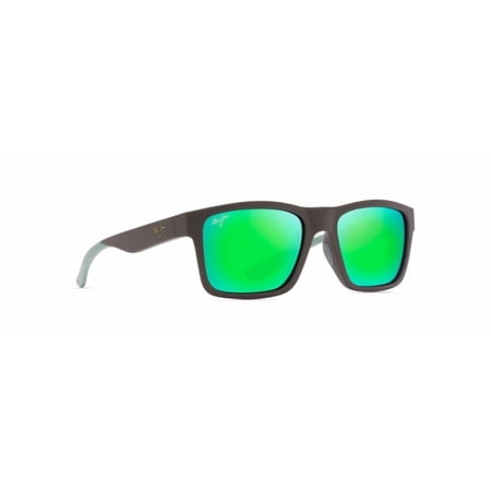 Maui Jim The Flats Brown Nylon Rectangular Green Unisex Sunglasses GM897-01 57