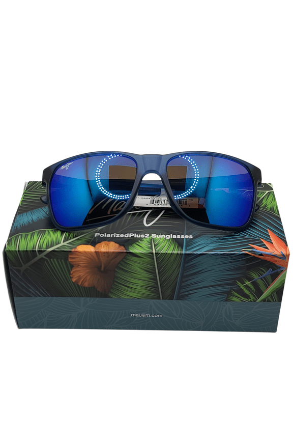 Pailolo B603-03 Matte Navy/Blue Hawaii Polarized Lenses 59mm Sunglasses