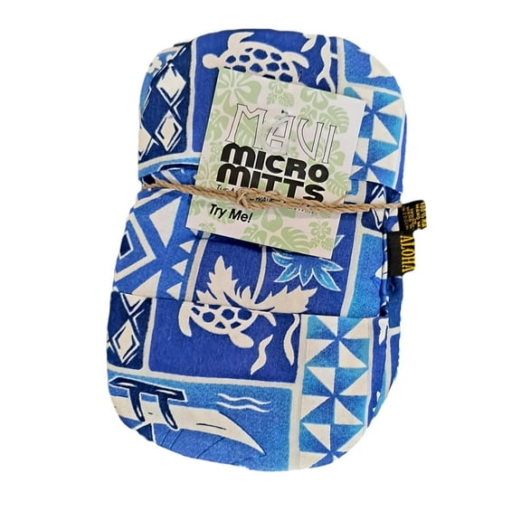 Maui Micro Mitts – Microwave Potholder Mitts, Set of 2, Blue