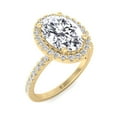 thumbnail image 1 of Maui - Moissanite Oval Cut Lab Diamond Halo Engagement Ring With PavÃ© Band, 1 of 3