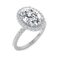 thumbnail image 1 of Maui - Moissanite Oval Cut Lab Diamond Halo Engagement Ring With PavÃ© Band, 1 of 3