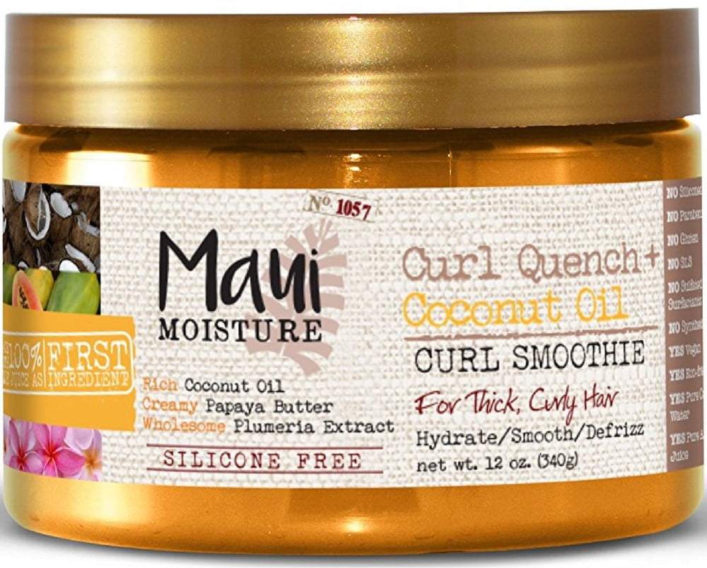 Maui Moisture Curl Quench + Coconut Oil Curl Smoothie 12 oz (Pack of 3)