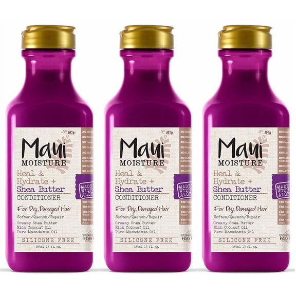 Maui Moisture Heal & Hydrate + Shea Butter Conditioner 13 oz (Pack of 3)