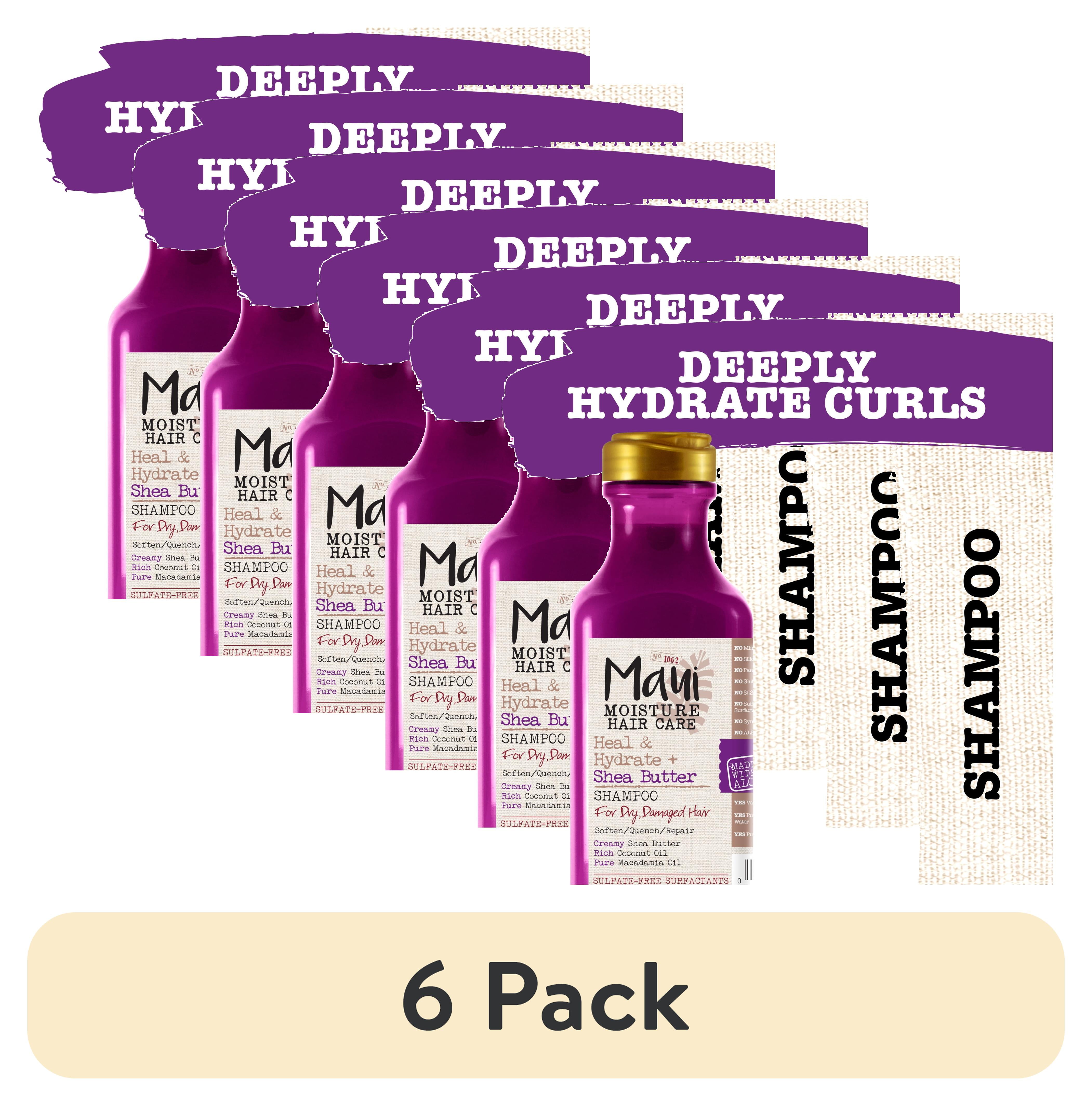 (6 pack) Maui Moisture Heal & Hydrate + Shea Butter Shampoo to Deeply Moisturize Tight Curly Hair, 1(图1)