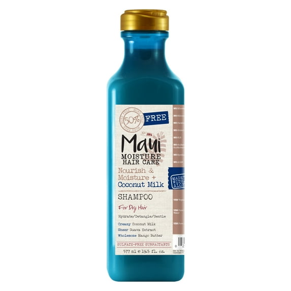 Maui Moisture Nourish & Moisture + Coconut Milk Shampoo to Detangle Curly Hair, 19.5 fl oz