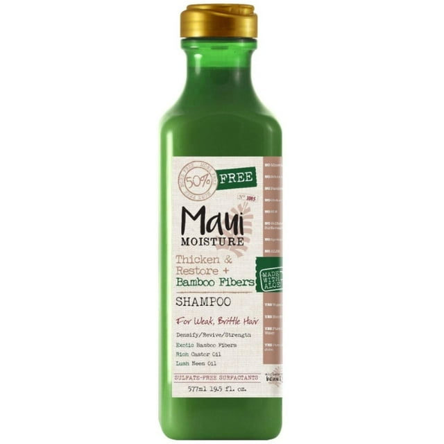 Maui Moisture Thicken & Restore, Bamboo Fibers Shampoo 19.5 oz (Pack of