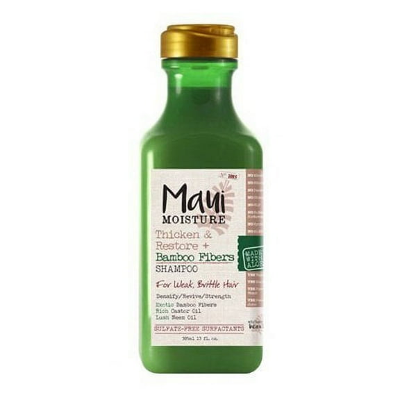 Maui Moisture Thicken & Restore Hair Bamboo Fibers Shampoo, 13 oz, 2 Pack