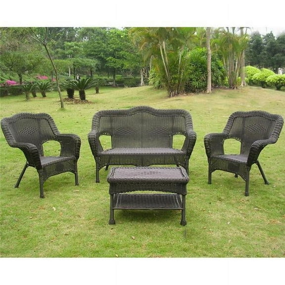 Maui Outdoor Seating Group, Antique Black - 4 Piece