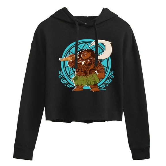 Maui Pattern  - Ladies Juniors Cropped Pullover Hoodie