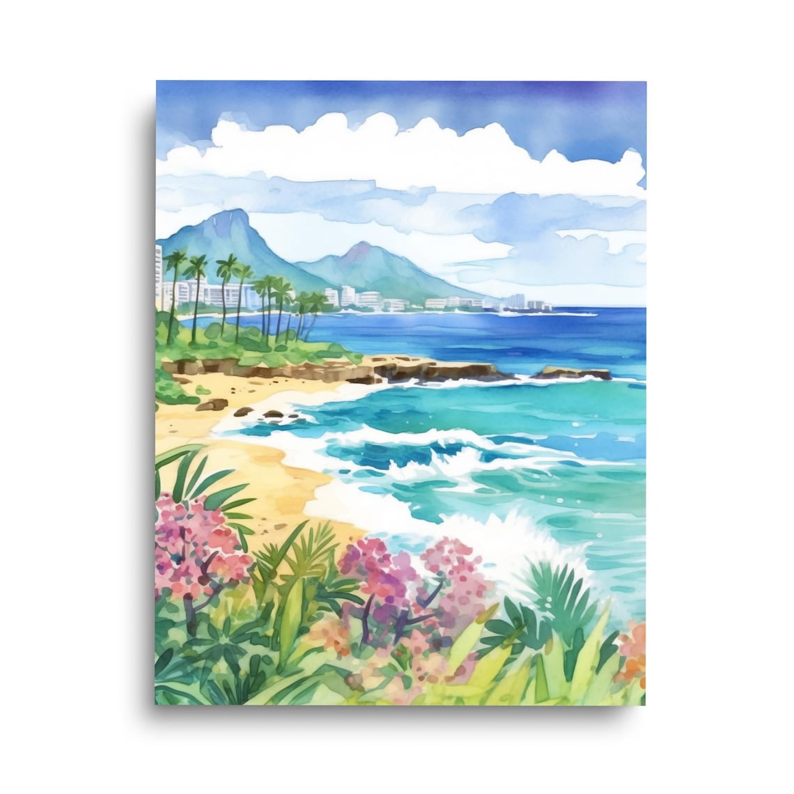 Maui Print, Tropical Hawaiian Coastal Wall Art, Island Beach Decor — free download