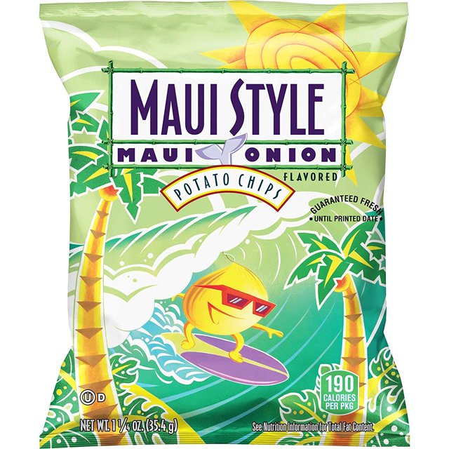 Maui Style Maui Onion Flavored Potato Chips, 28 Count, 1.25 oz Bags