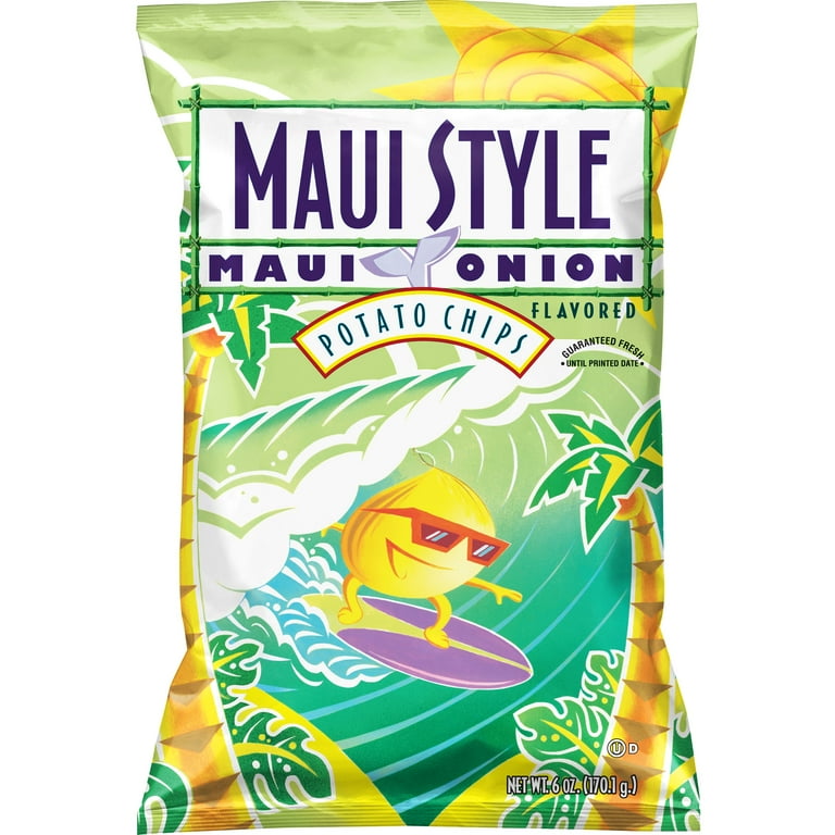 Maui Style Onion Potato Chips, 6 Ounce Bag.
