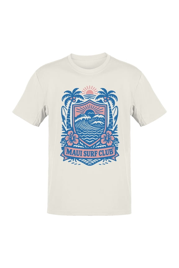 Maui Surf Club Tropical Crest Men's T-shirt Off-White