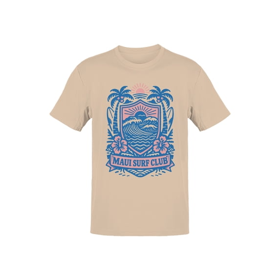 Maui Surf Club Tropical Crest Men's T-shirt Off-White