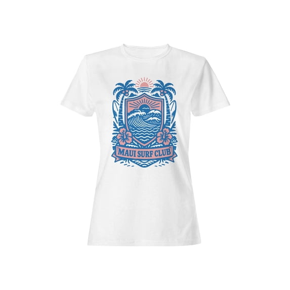 Maui Surf Club Tropical Crest Women's T-shirt White
