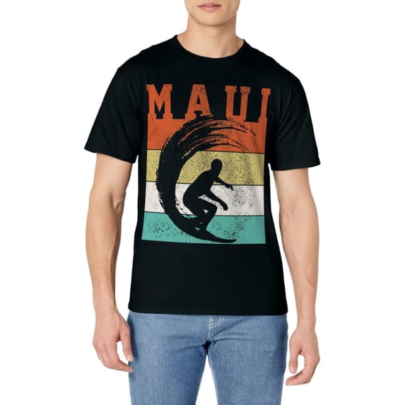 Maui Surfer Vintage Surf Hawaiian Islands Surfer Gift T-Shirt