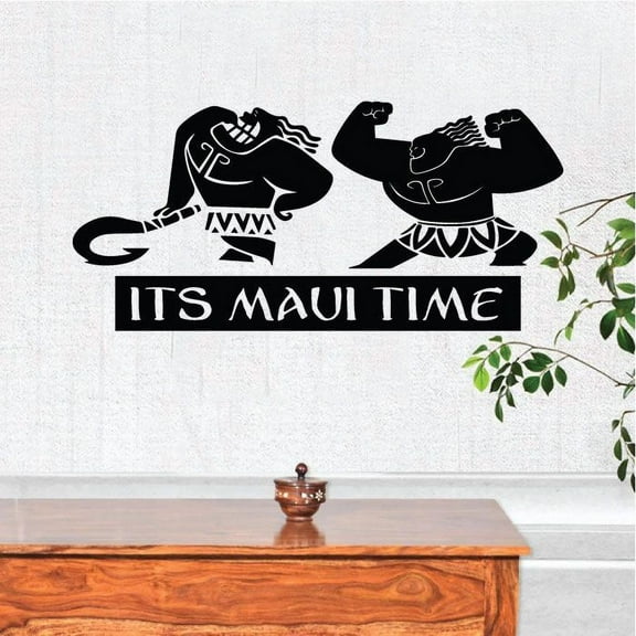 Its Maui TIme MAui Tattoos Moana Disney Vinyl Wall Art Sticker Decal Moana Disney Themed Wall Sticker For Girls Boys Kids Room Design Bedroom Nursery Kindergarten House Decoration Size (20x20 inch)