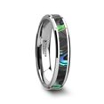 thumbnail image 1 of Maui Tungsten Wedding Band With Mother Of Pearl Inlay 4mm, 1 of 2