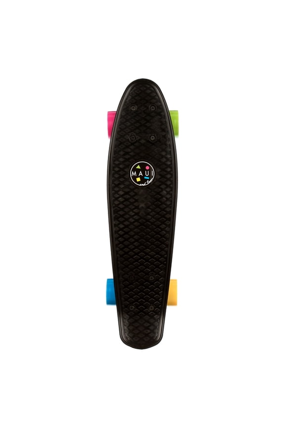 22 inch Black Cookie Logo Retro Cruiser Skateboard, 60mm Diameter PU Wheels