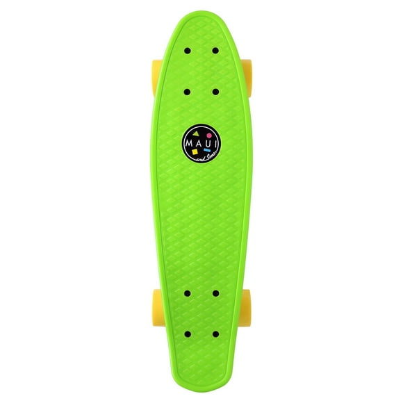 Maui and Sons 22 inch Green Cookie Logo Retro Cruiser Skateboard, 60mm Diameter PU Wheels