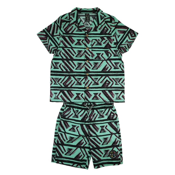 Maui and Sons Boys Cabana Set, Rumble Short Sleeve Set, Celadon, Resort-Ready Lightweight Set