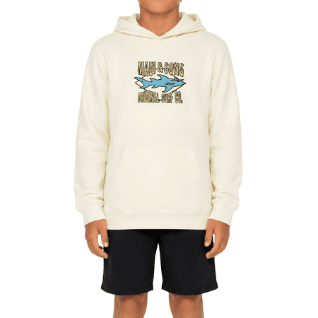 MAUI AND SONS Boys Shark Surf Fleece Pullover Hoodie Double Sided Graphic Sweatshirt