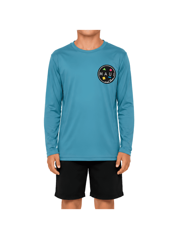Classic Shark Logo Long Sleeve Sun Shirt for Boys Made With 50+ UPF Protection Moisture Wicking Fabric Designed for Everyday Comfort