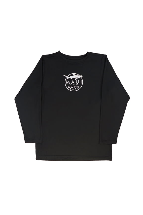 Boys LS Sunshirt, Sharkin’ UV Swim Top, Black, Sun Protection Beachwear