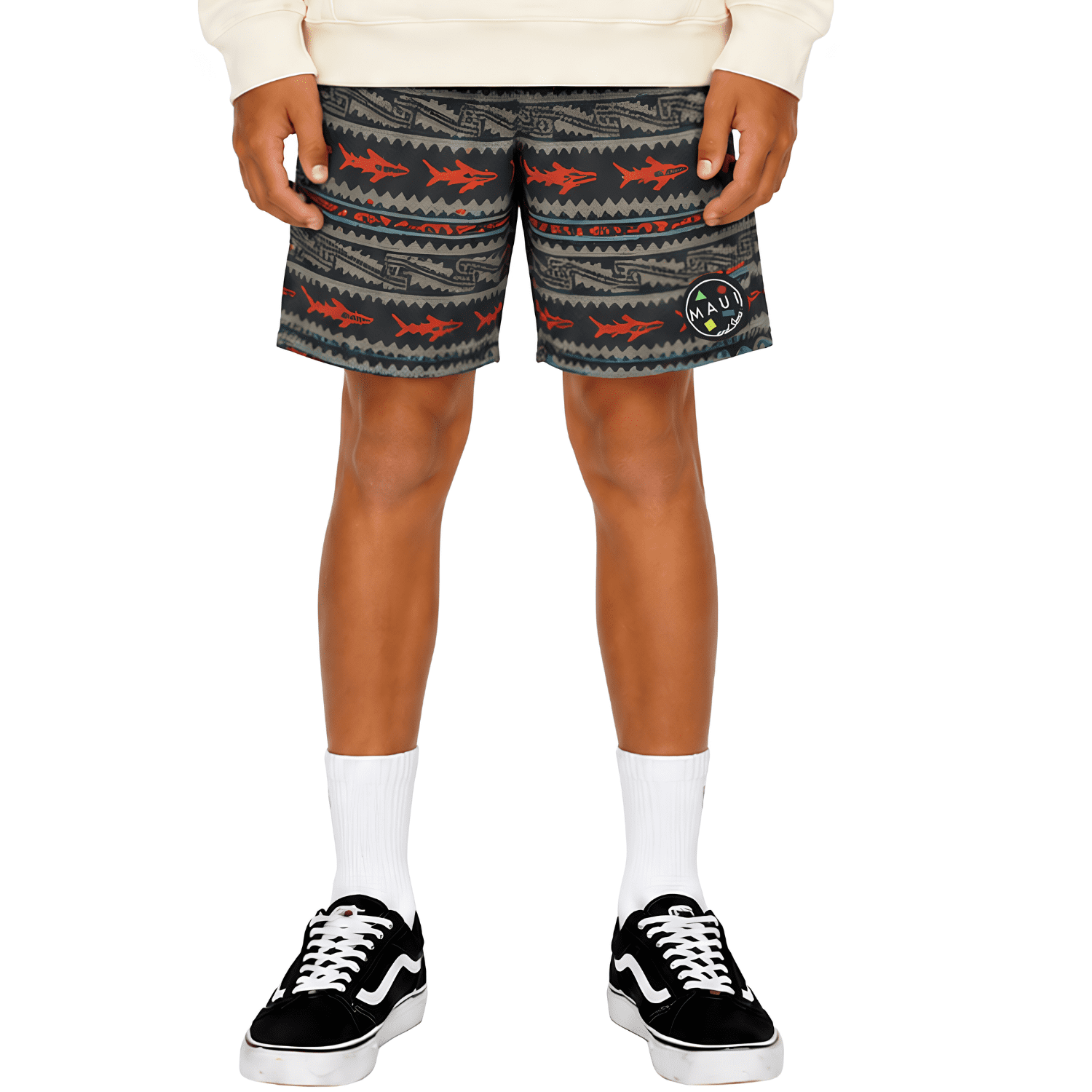 Maui and Sons El Sharko Boy's Swim Trunks Classic Quick Drying Pool Shorts Inspired by California Surf Culture & Designed for Everyday Comfort